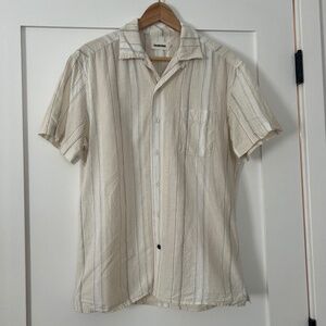 Taylor Stitch Short Sleeve Hawthorne Shirt in Fog Stripe